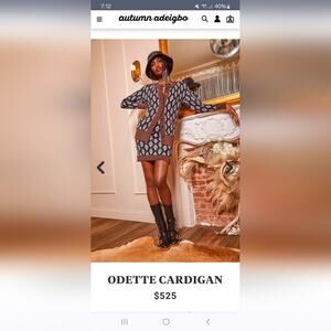 Autumn Adeigbo ODETTE CARDIGAN in large. NWT